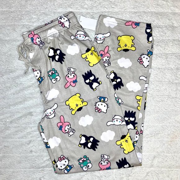 NEW! Hello Kitty Pajama Pants - Grey - Men’s Size Medium - Picture 1 of 2